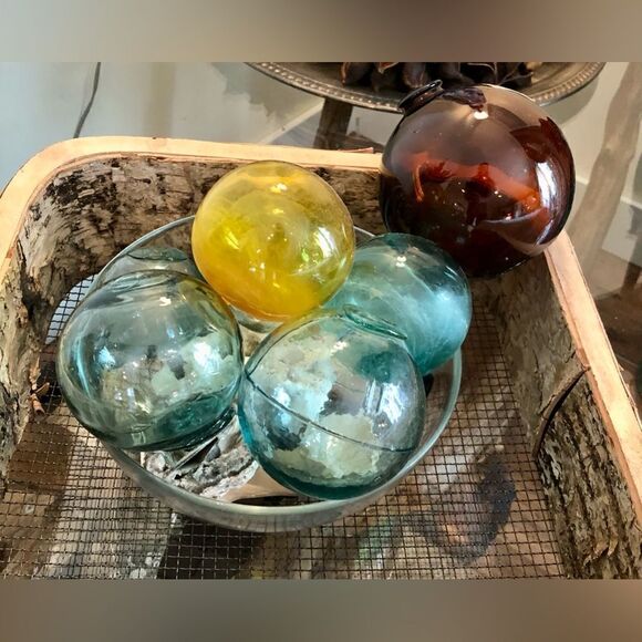 Blown Glass Fishing Floats—Vintage Mermaid Coastal Nautical Sea Decor - Picture 7 of 15